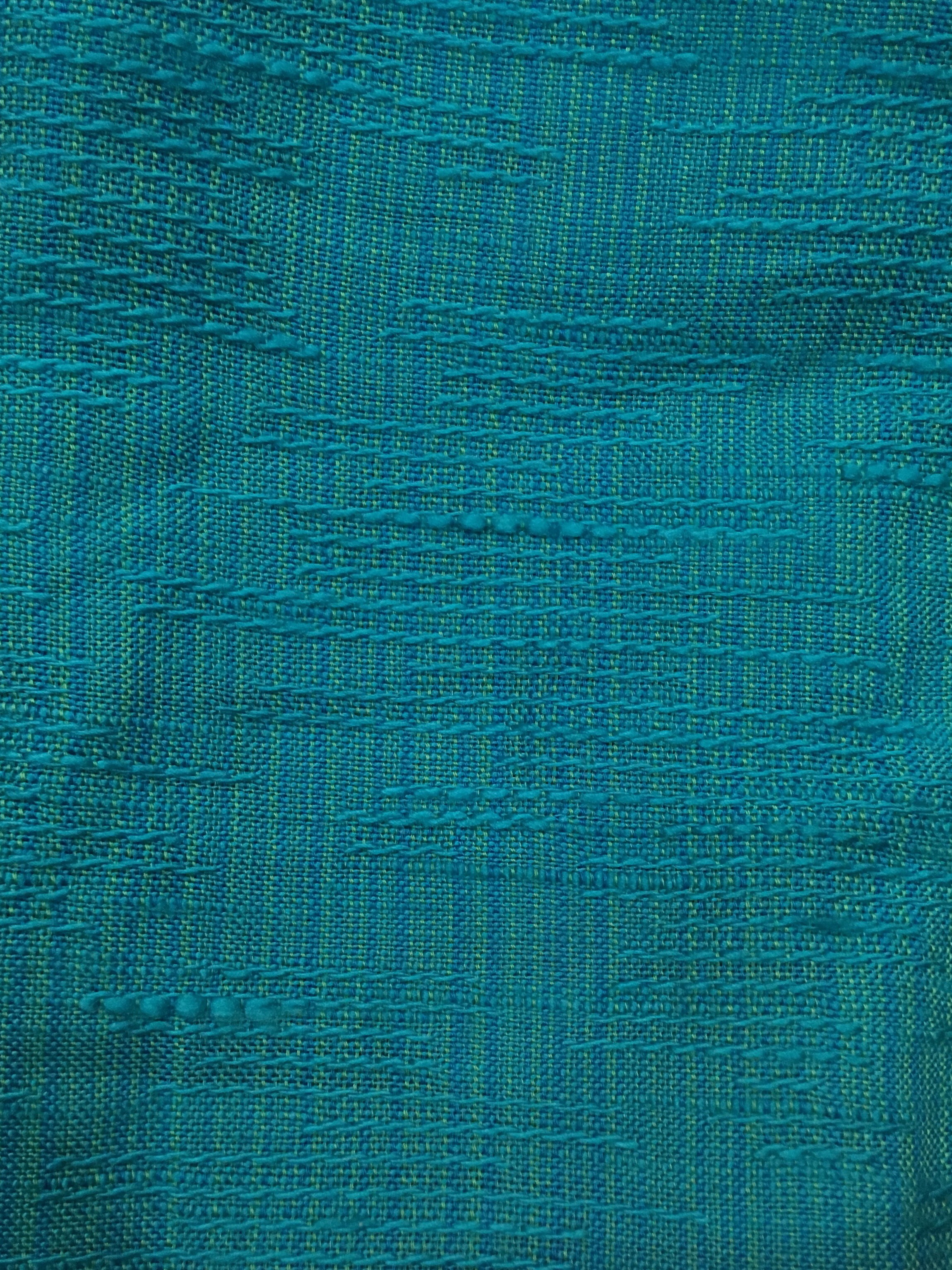 Turquoise Faded Retro Woven Textured