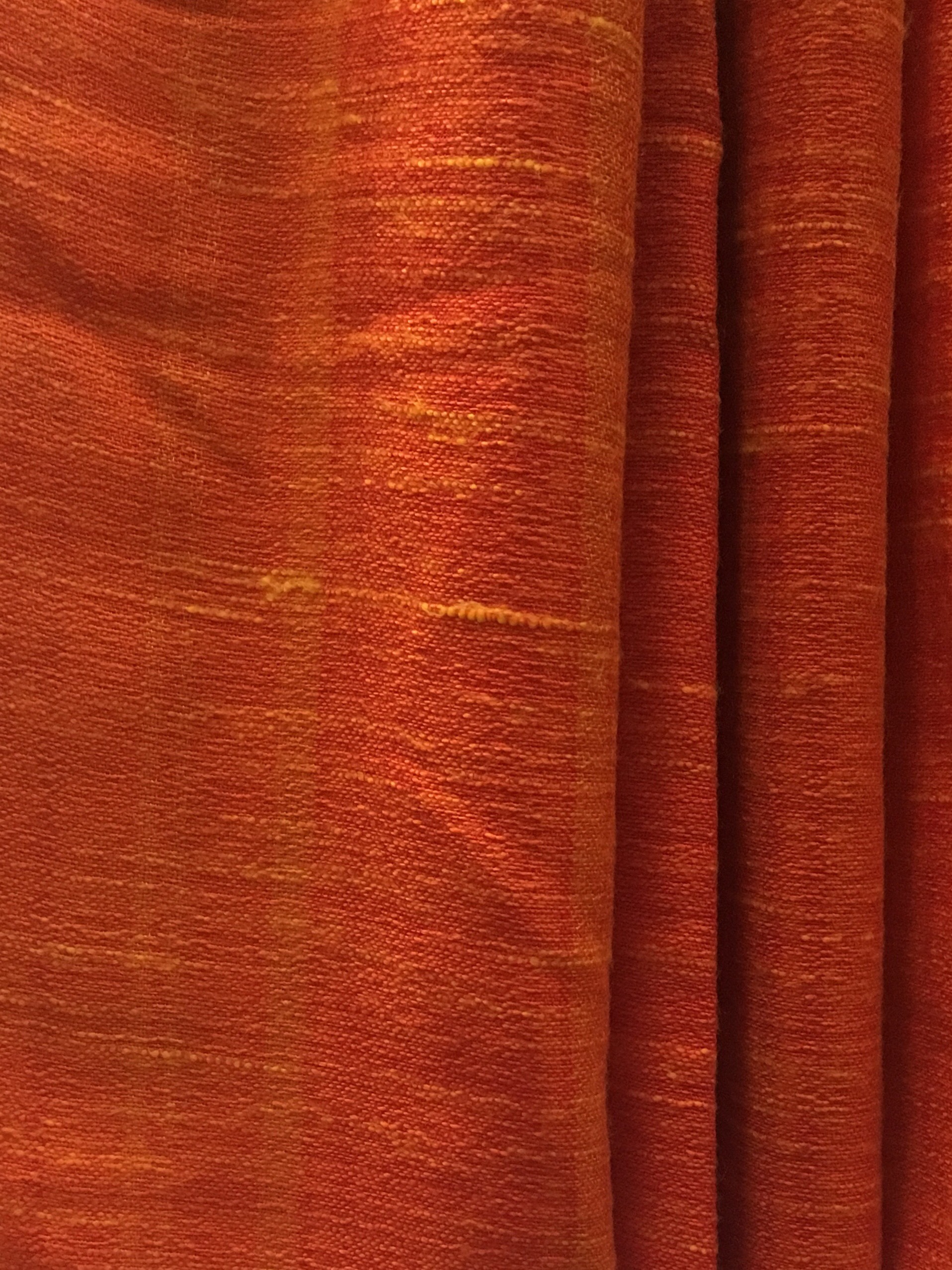 Bright Orange Shades Striped Woven Textured