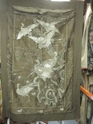 Heavy Gilt Embroidered Bird Panels
