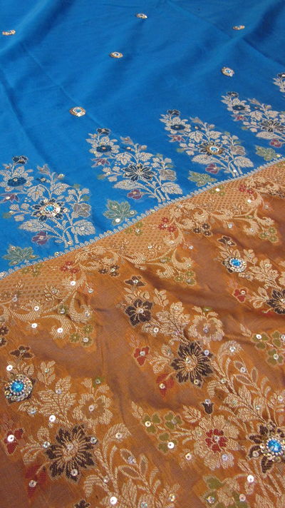 Blue and Orange Sari