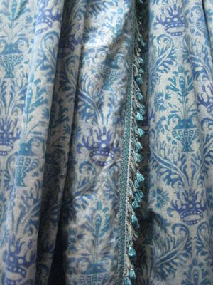 Gold/Turquoise And Blue Print Damask